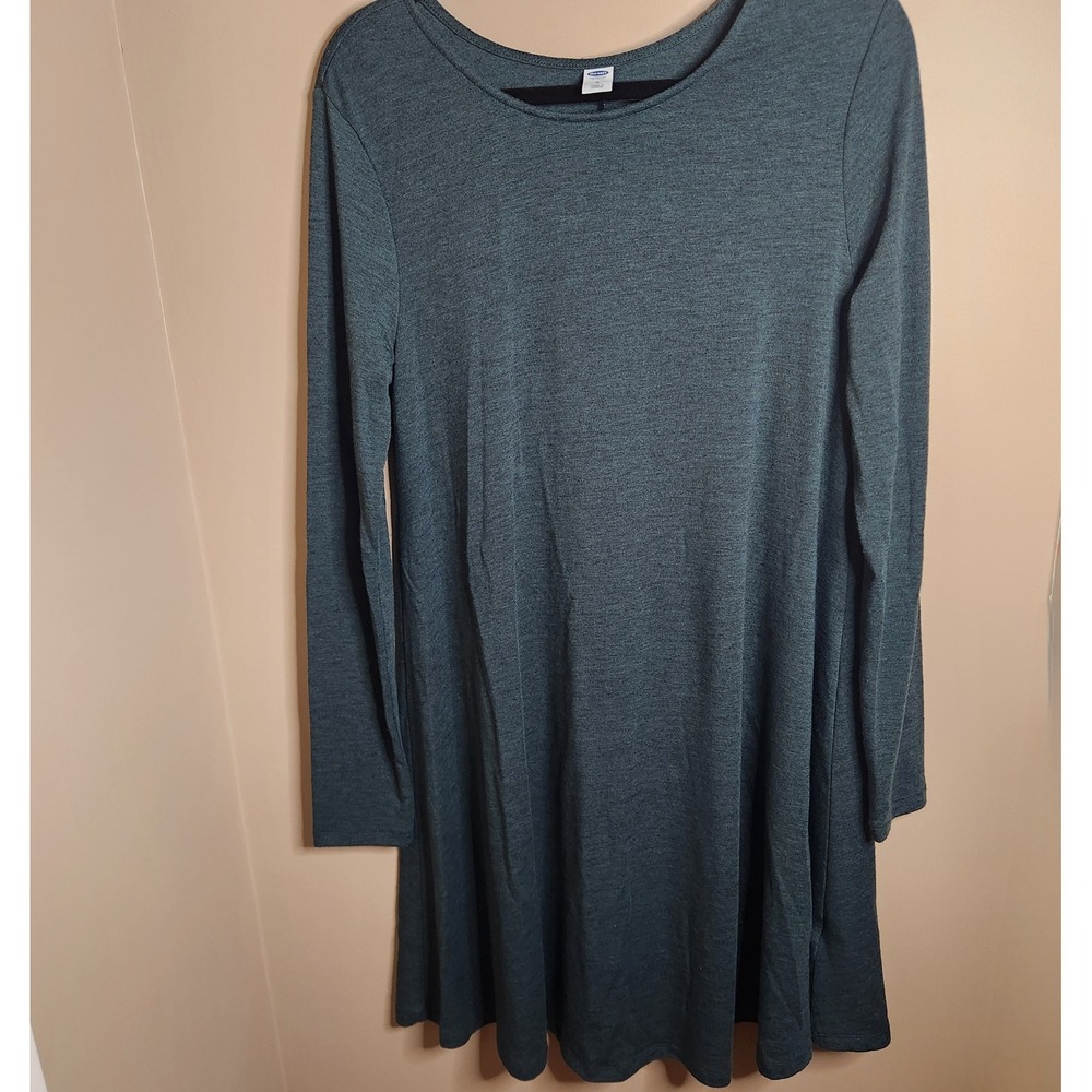 Old Navy Womens Fir Ever Green LS TXT Knit Swing Dress Large 820508